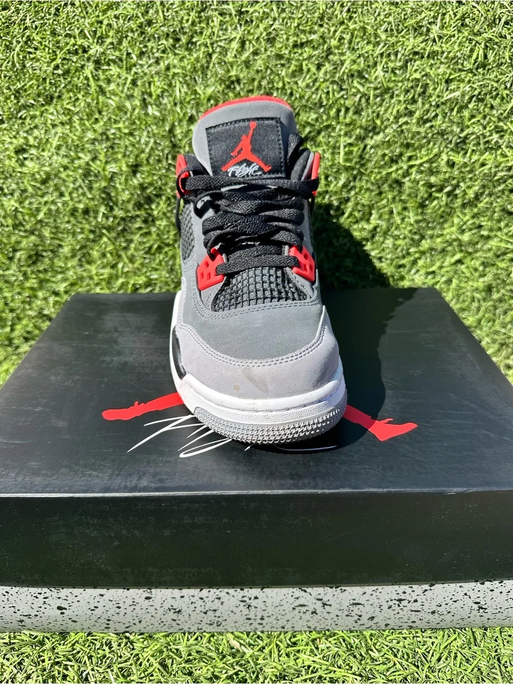 Air Jordan 4 Retro (GS) Box Label - Dark Grey/Infrared 23/Black size 6.5Y